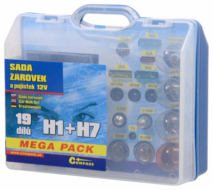 Univerzální sada H1+H7 + pojistky MEGA PACK - Compass